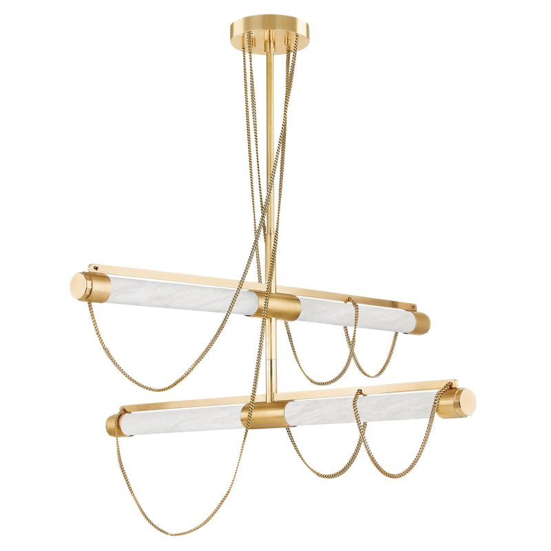 Corbett Lighting 463-49-VB LED Chandelier, Vintage Brass