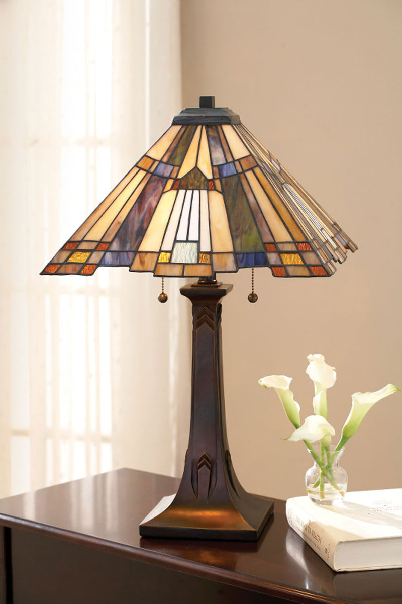 Quoizel TFT16191A1VA Two Light Table Lamp, Valiant Bronze