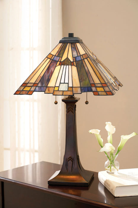 Quoizel TFT16191A1VA Two Light Table Lamp, Valiant Bronze