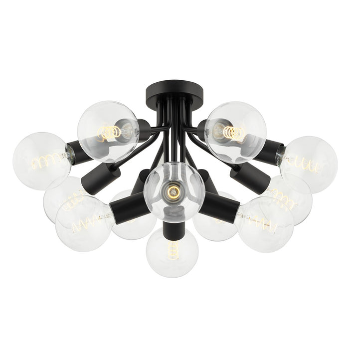 Mitzi H680612-SBK 12 Light Semi Flush Mount, Soft Black