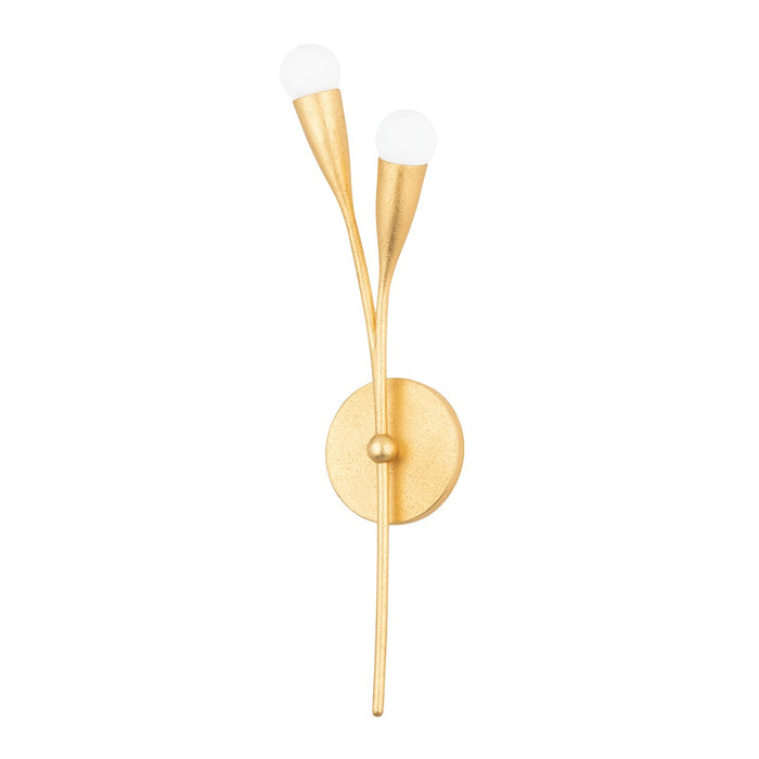 Mitzi H689102-GL Two Light Wall Sconce, Gold Leaf