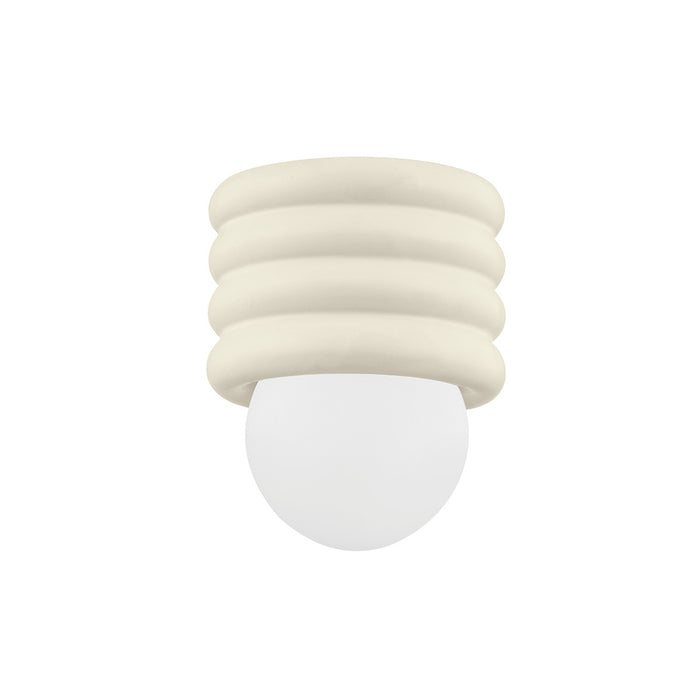 Mitzi H691501-AGB/CAI One Light Flush Mount, Aged Brass/Ceramic Antique Ivory
