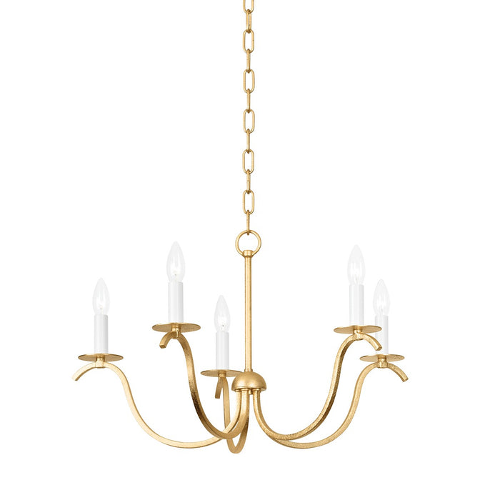 Mitzi H809805-GL Five Light Chandelier, Gold Leaf
