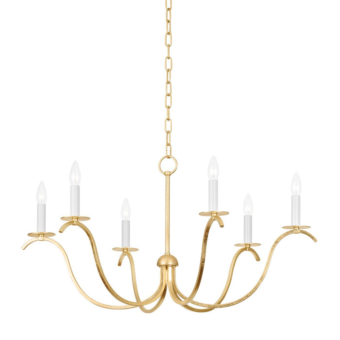 Mitzi H809806-GL Six Light Chandelier, Gold Leaf