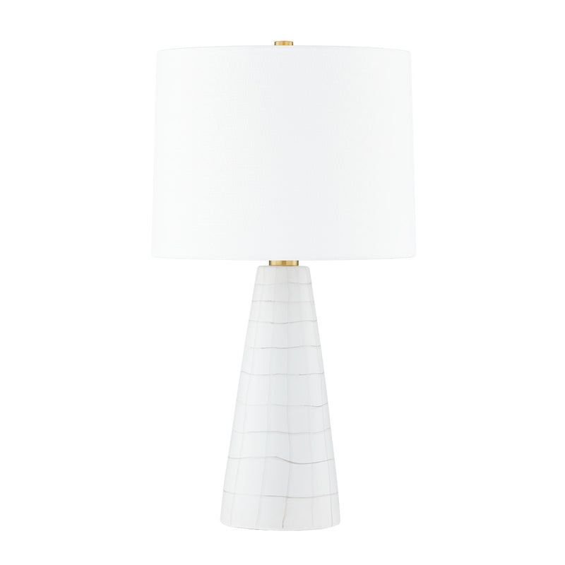 Mitzi HL735201-AGB/CSW One Light Table Lamp, Aged Brass/Ceramic Satin White