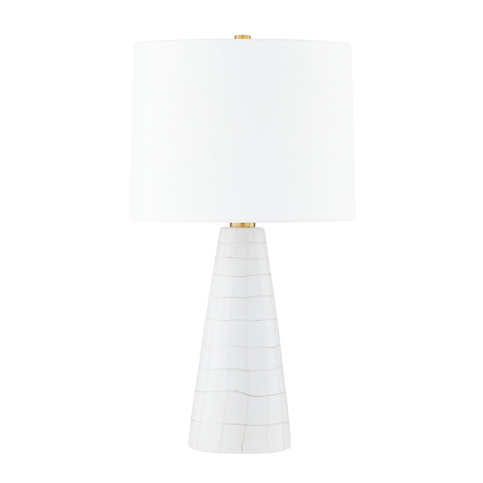 Mitzi HL735201-AGB/CSW One Light Table Lamp, Aged Brass/Ceramic Satin White
