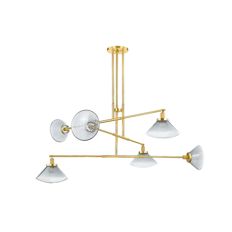 Hudson Valley 1936-AGB Six Light Chandelier, Aged Brass