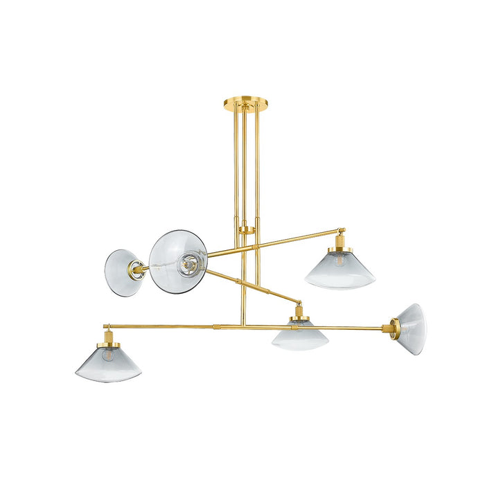 Hudson Valley 1936-AGB Six Light Chandelier, Aged Brass