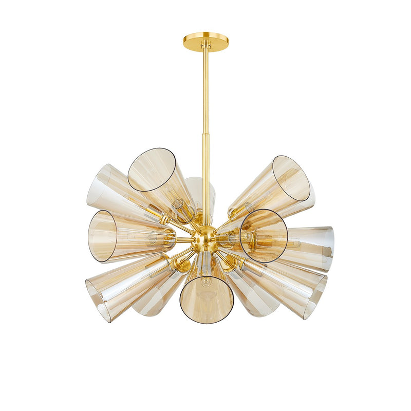 Hudson Valley 2032-AGB 15 Light Chandelier, Aged Brass