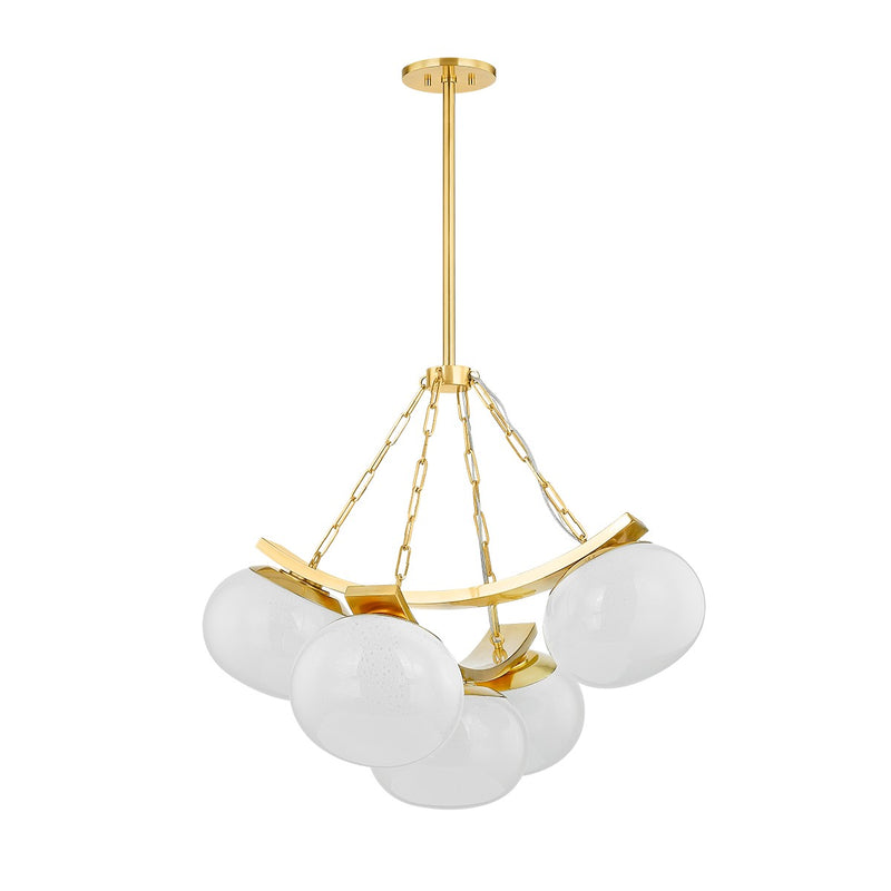 Hudson Valley 2105-AGB Five Light Chandelier, Aged Brass