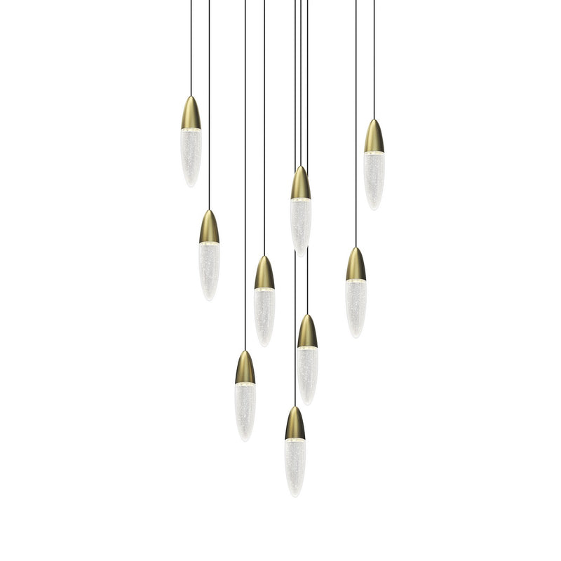 Sonneman 4163.38 LED Pendant, Satin Brass