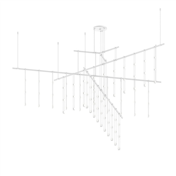 Sonneman SLS4240-W Tri-Bar w/ Crystal Ladder Light Luminaires, Satin White