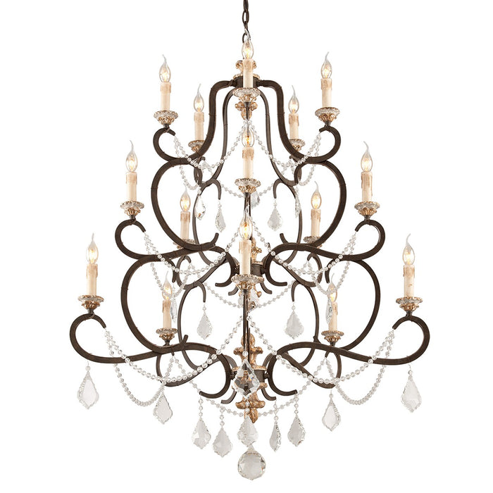 Troy Lighting F3517-PZ/DG 15 Light Chandelier, Parisian Bronze