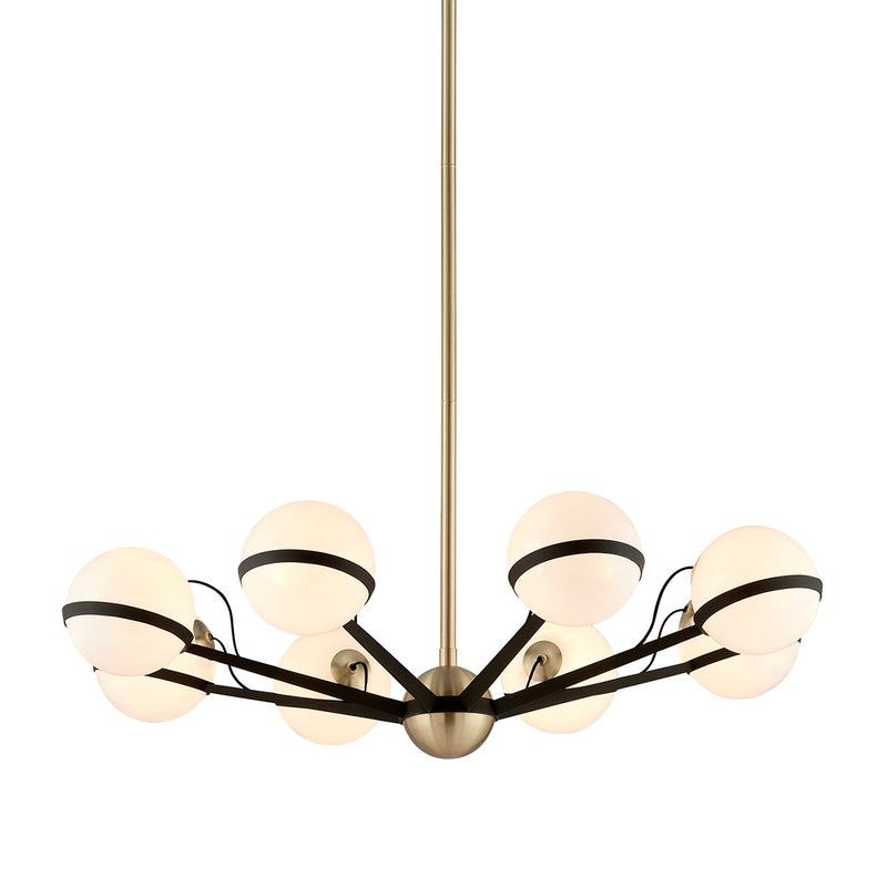 Troy Lighting F5304-TBZ/BBA Eight Light Chandelier, Textured Bronze Brushed Brass