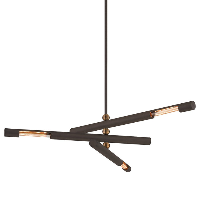 Troy Lighting F6885-BRZ/PBR Three Light Chandelier, Bronze