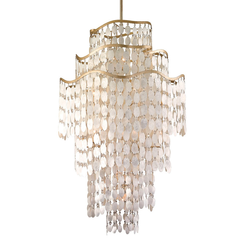 Corbett Lighting 109-719-CPL 19 Light Chandelier, Champagne Leaf
