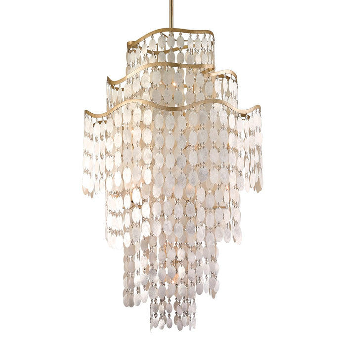 Corbett Lighting 109-719-CPL 19 Light Chandelier, Champagne Leaf