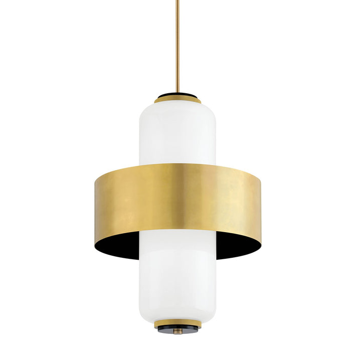 Corbett Lighting 275-46-VB/SBK Six Light Pendant, Vintage Brass/Soft Black