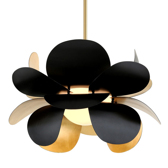 Corbett Lighting 308-43-GL/SBK One Light Chandelier, Gold Leaf/Black