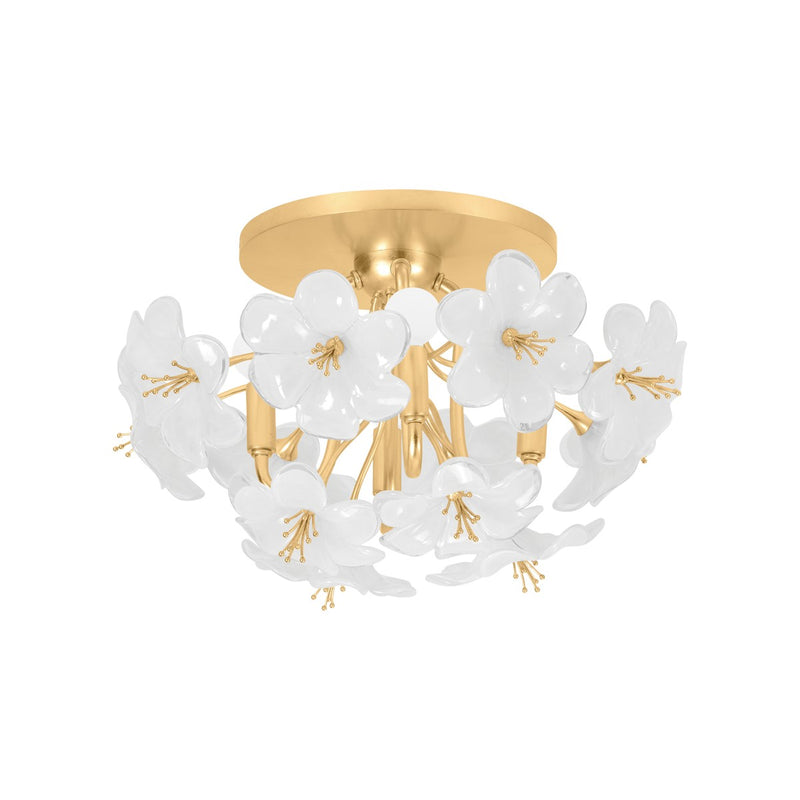 Corbett Lighting 367-04-GL Four Light Flush Mount, Gold Leaf