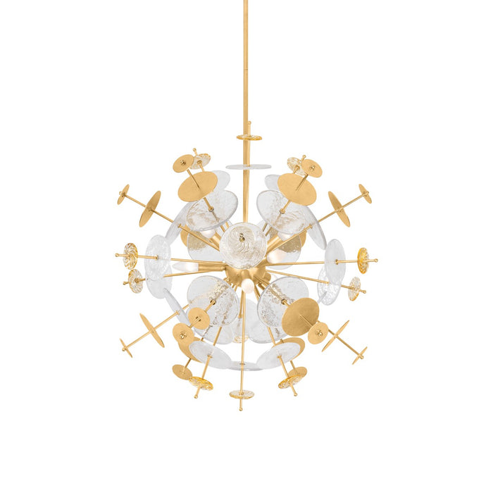 Corbett Lighting 371-29-VGL Nine Light Chandelier, Vintage Gold Leaf