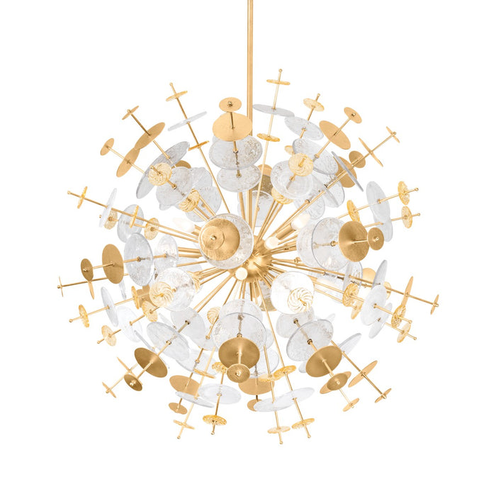 Corbett Lighting 371-37-VGL 12 Light Chandelier, Vintage Gold Leaf