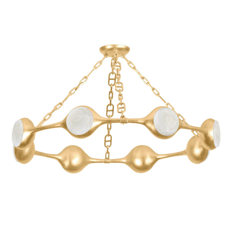 Corbett Lighting 465-40-VGL LED Chandelier, Vintage Gold Leaf