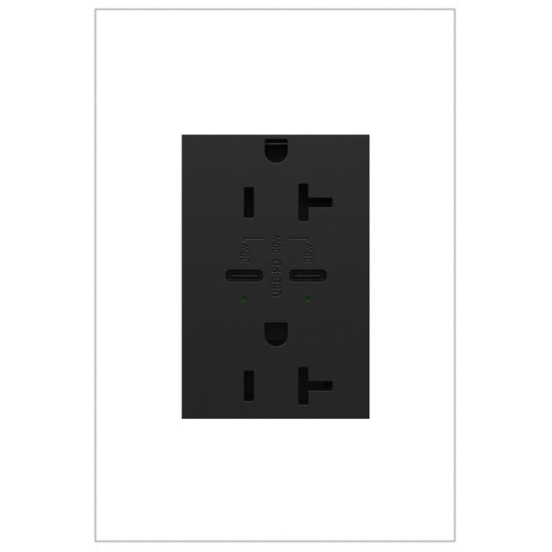 Legrand ARTRUSB20PD30G4 Ultra-Fast Plus Power Delivery USB Type-C/C Outlet, Graphite