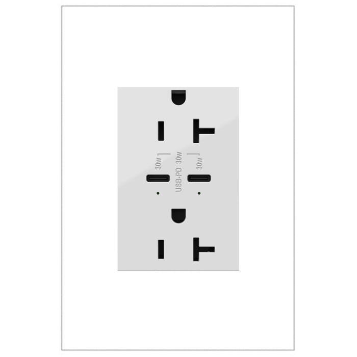 Legrand ARTRUSB20PD30W4 Ultra-Fast Plus Power Delivery USB Type-C/C Outlet, White