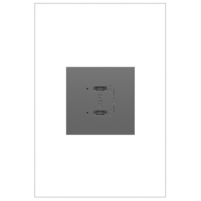 Legrand ARUSB30PDM4 Plus Power Delivery USB Type-C/C Outlet Module, Magnesium