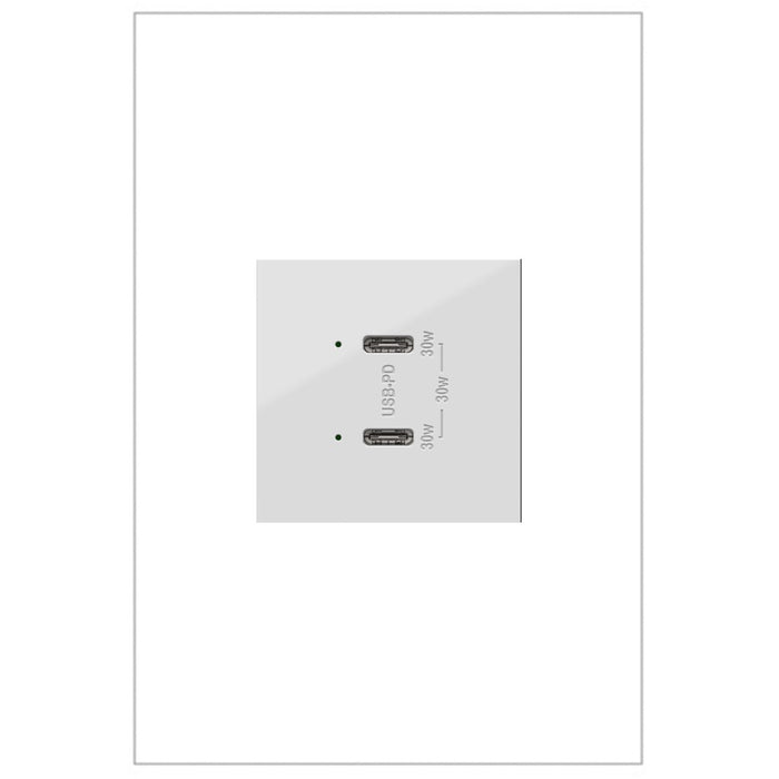 Legrand ARUSB30PDW4 Plus Power Delivery USB Type-C/C Outlet Module, White