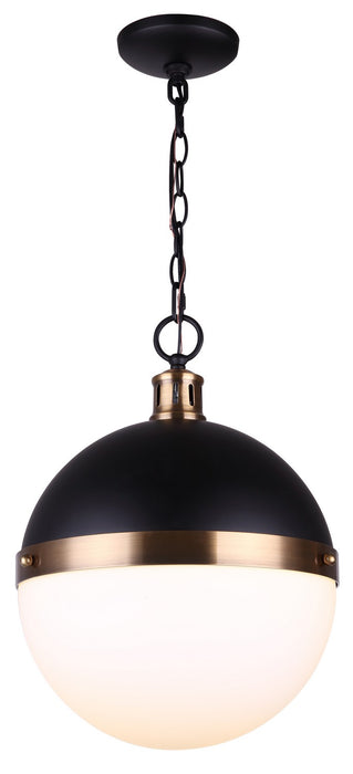 Canarm IPL708B01BKG One Light Pendant, Matte Black And Gold