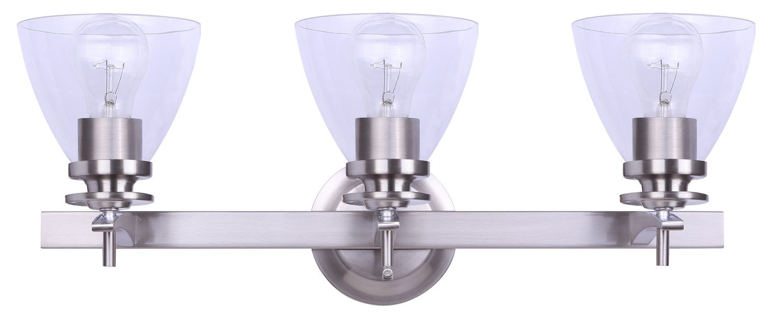 Canarm IVL256A03BN-RG Three Light Vanity, Brushed Nickel