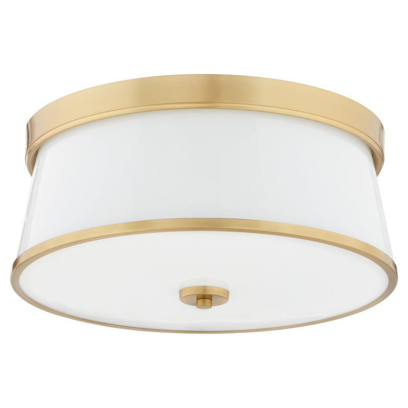 Quorum 3203-16-80 Three Light Ceiling Mount, Aged Brass