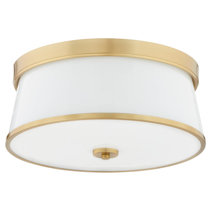 Quorum 3203-16-80 Three Light Ceiling Mount, Aged Brass
