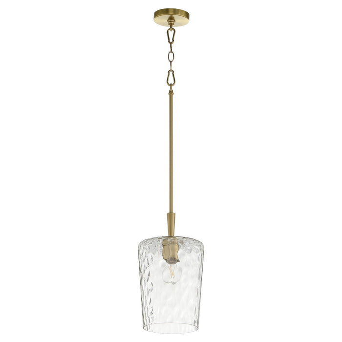 Quorum 3204-80 One Light Pendant, Aged Brass