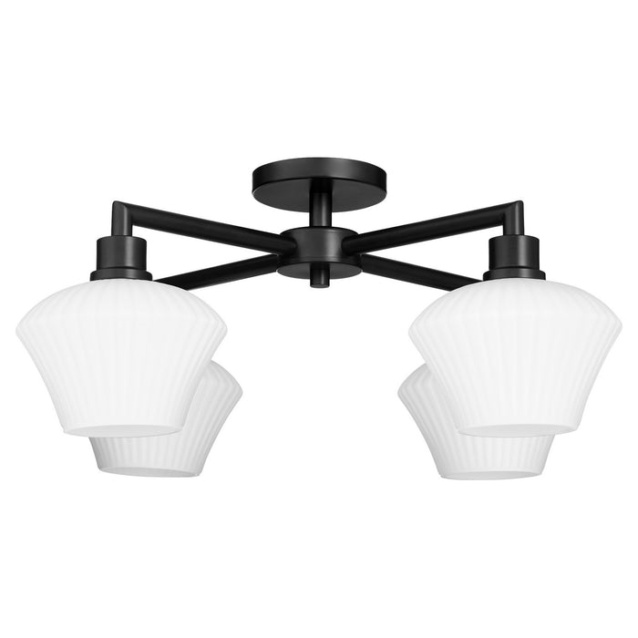 Quorum 3221-26-59 Four Light Flush Mount, Matte Black