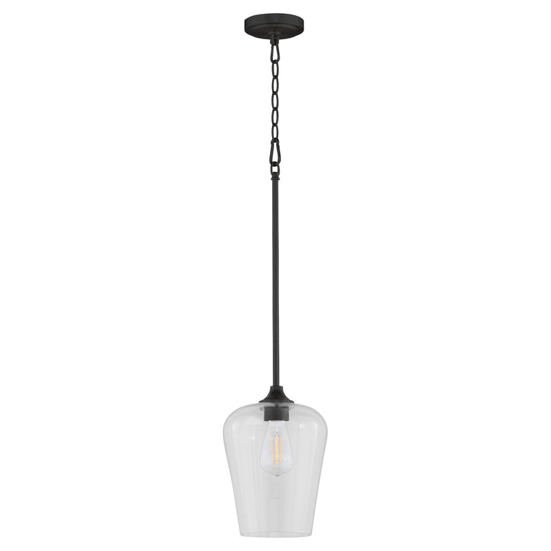 Quorum 3313-59 One Light Pendant, Matte Black