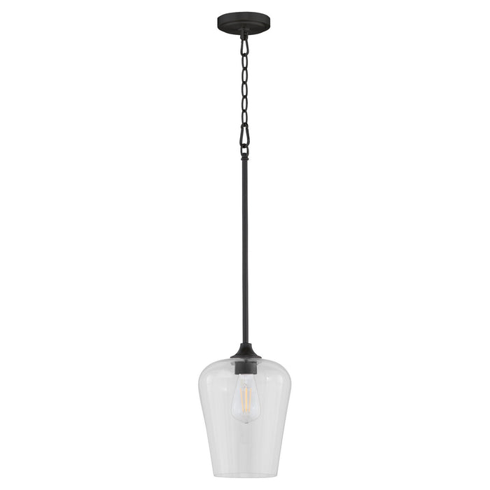 Quorum 3313-59 One Light Pendant, Matte Black