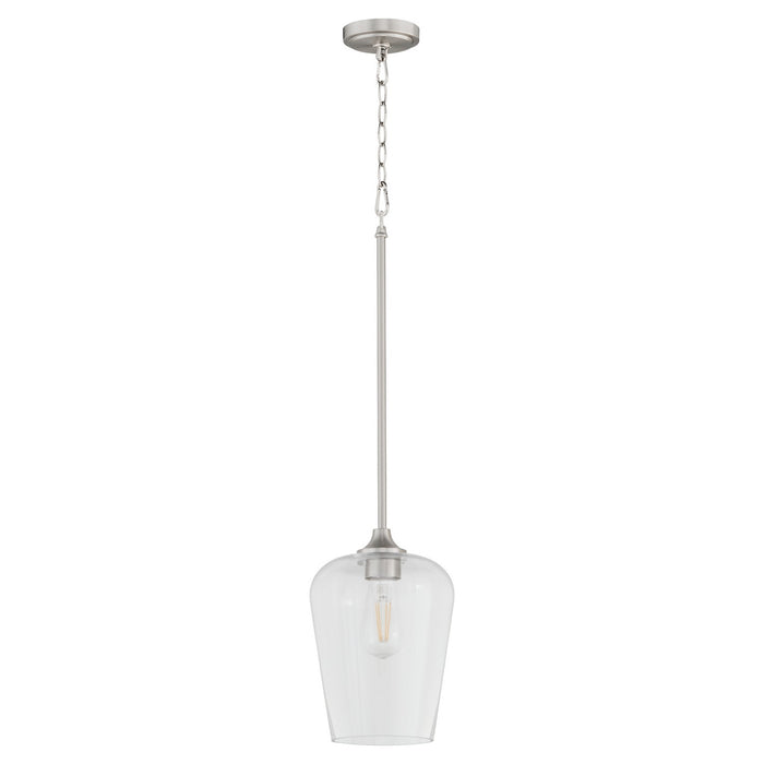 Quorum 3313-65 One Light Pendant, Satin Nickel