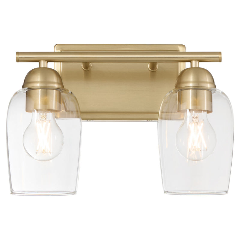 Quorum 5112-2-80 Two Light Vanity, Aged Brass