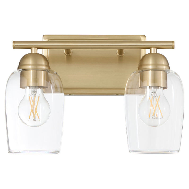 Quorum 5112-2-80 Two Light Vanity, Aged Brass