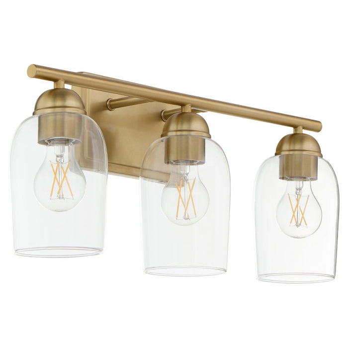 Quorum 5112-3-80 Three Light Vanity, Aged Brass