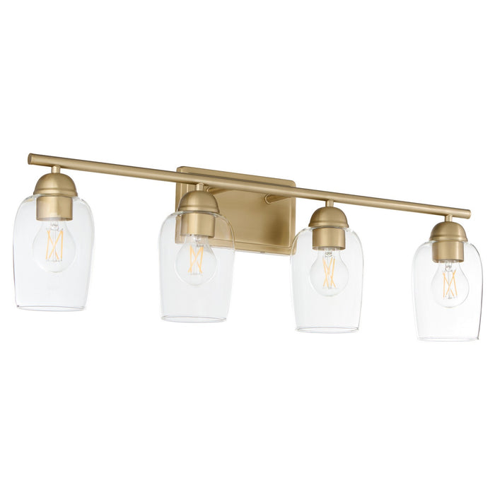 Quorum 5112-4-80 Four Light Vanity, Aged Brass