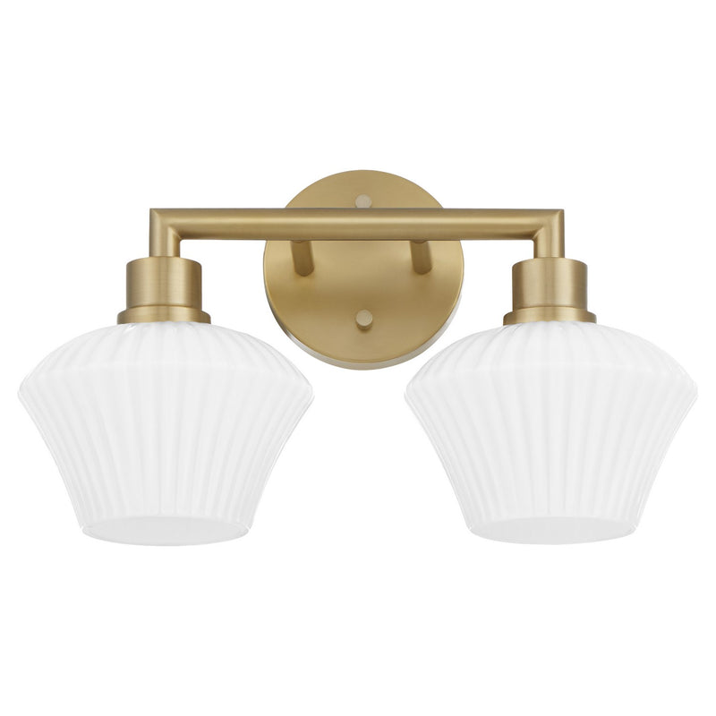 Quorum 5221-2-80 Two Light Vanity, Aged Brass