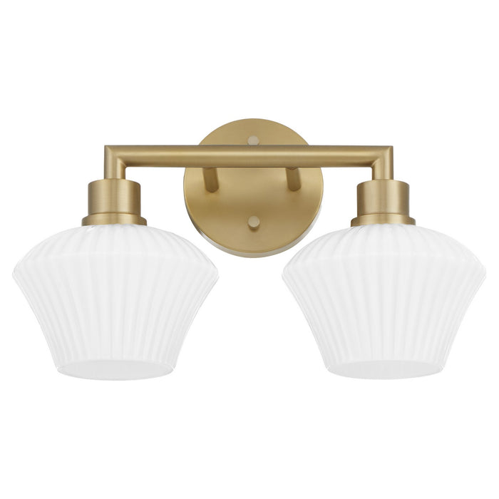 Quorum 5221-2-80 Two Light Vanity, Aged Brass