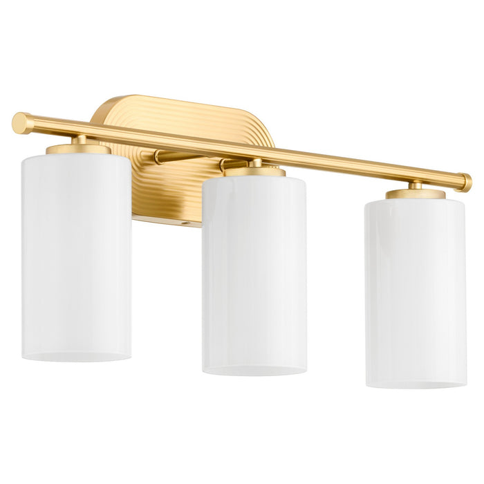 Quorum 5228-3-80 Three Light Vanity, Aged Brass