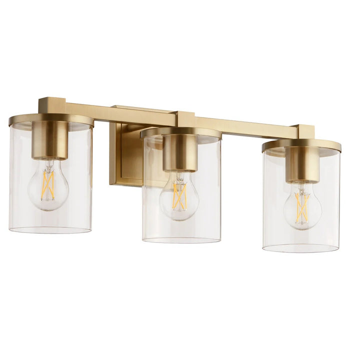 Quorum 523-3-80 Three Light Vanity, Aged Brass