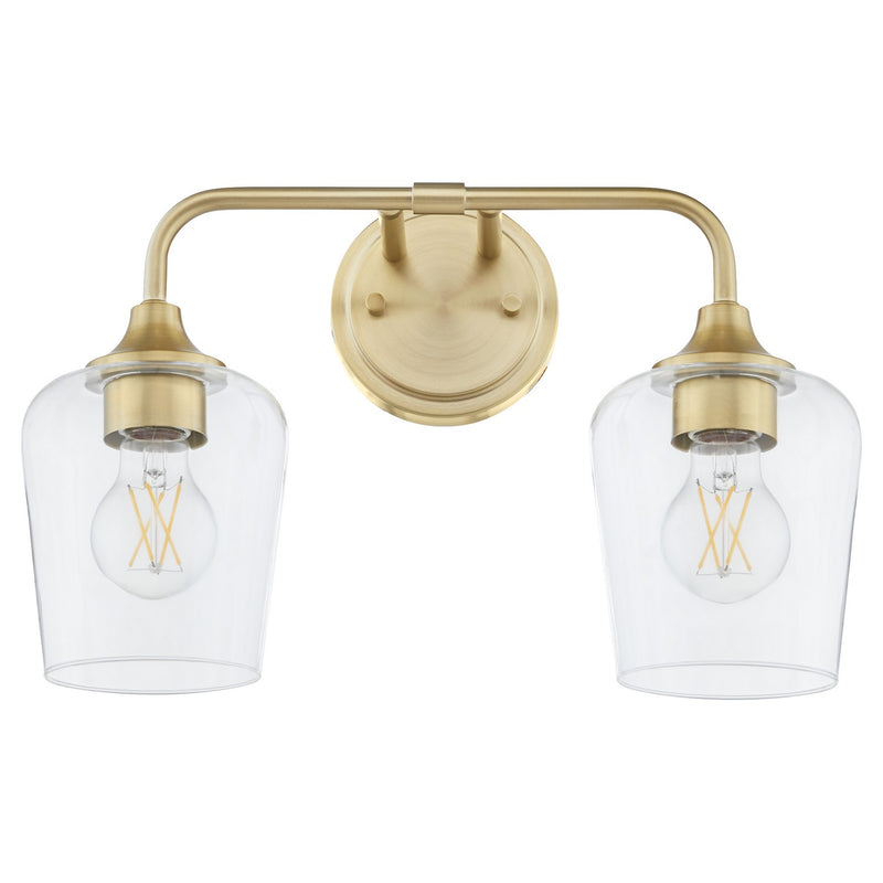 Quorum 5313-2-80 Two Light Vanity, Aged Brass