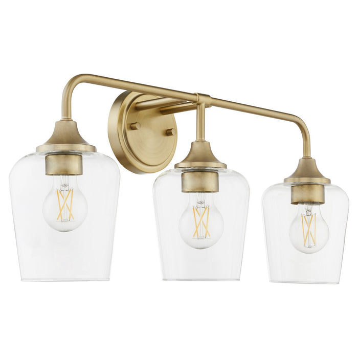 Quorum 5313-3-80 Three Light Vanity, Aged Brass